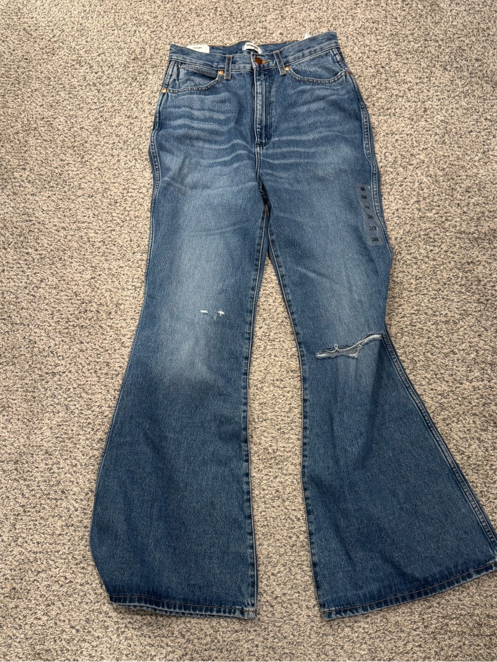 Wrangler Distressed Blue Flare Jeans